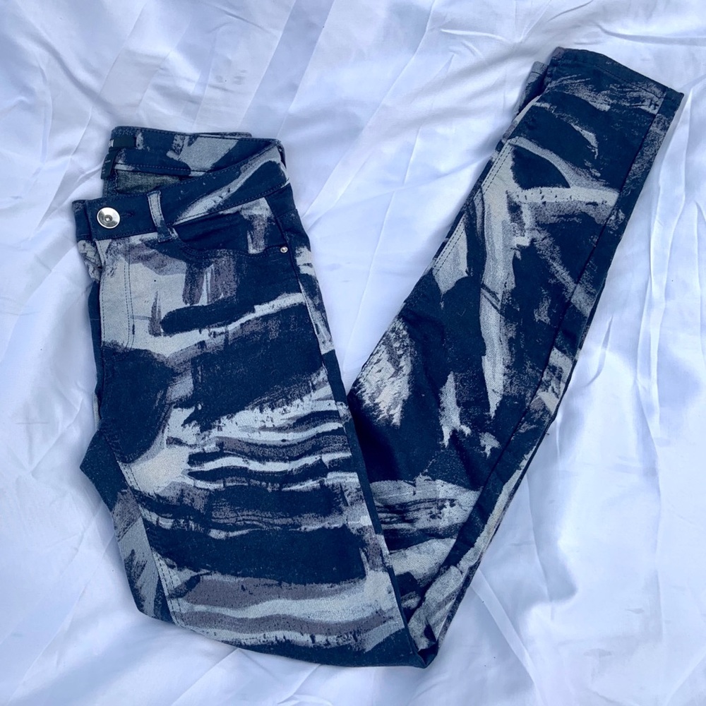 H&M | Paint Patterned Skinny Jeans